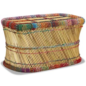Mesa de centro con detalles chindi bambú multicolor