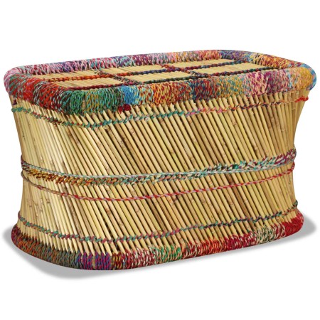 Mesa de centro con detalles chindi bambú multicolor