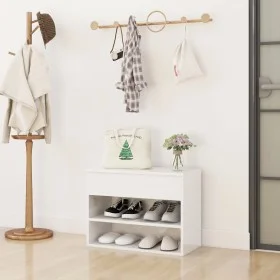 Glossy white plywood shoe bench 60x30x45cm by vidaXL, Shoe racks and shoe organizers - Ref: Foro24-808744, Price: 50,34 €, Di...