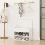 Schuhbank aus glänzend weißem Sperrholz, 60 x 30 x 45 cm von vidaXL, Schuhregale und Schuhorganisatoren - Ref: Foro24-808744,...