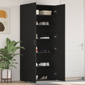 Armario para Zapatos con estante Negro 80 x 35.5 x 180 cm