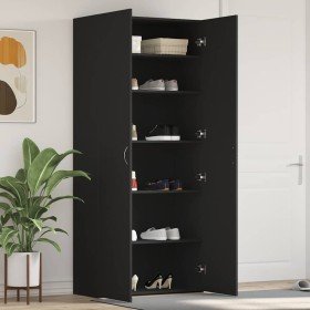 Armario para Zapatos con estante Negro 80 x 35.5 x 180 cm Armario para Zapatos con estante Negro 80 x 35.5 x 180 cm