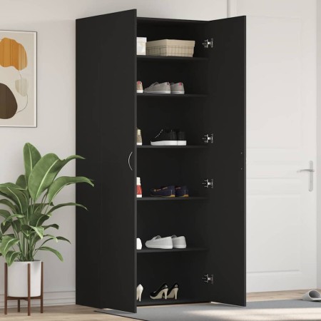 Armario para Zapatos con estante Negro 80 x 35.5 x 180 cm
