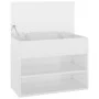 Schuhbank aus glänzend weißem Sperrholz, 60 x 30 x 45 cm von vidaXL, Schuhregale und Schuhorganisatoren - Ref: Foro24-808744,...