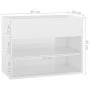 Schuhbank aus glänzend weißem Sperrholz, 60 x 30 x 45 cm von vidaXL, Schuhregale und Schuhorganisatoren - Ref: Foro24-808744,...