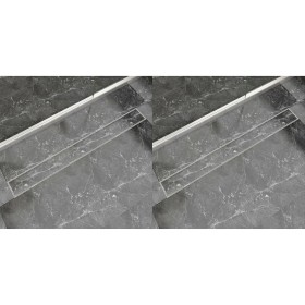 Linear shower drain 2 pieces 1030x140 mm stainless steel by vidaXL, Drains - Ref: Foro24-275952, Price: 126,20 €, Discount: %