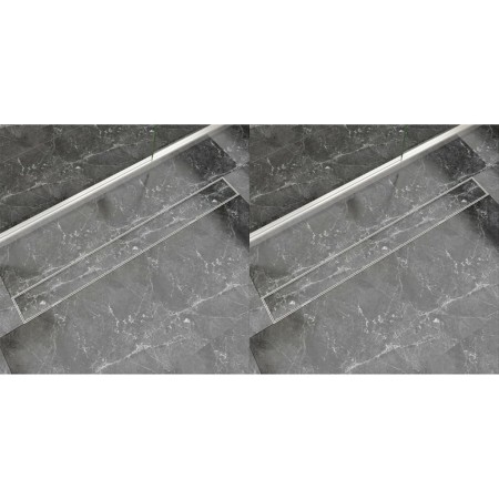 Desagüe lineal de ducha 2 piezas 1030x140 mm acero inoxidable