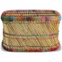Mesa de centro con detalles chindi bambú multicolor