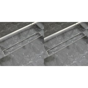 Desagüe lineal de ducha 2 piezas 830x140 mm acero inoxidable