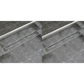 Linear shower drain 2 pieces 830x140 mm stainless steel by vidaXL, Drains - Ref: Foro24-275950, Price: 121,17 €, Discount: %