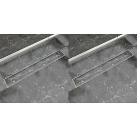 Lineare Duschrinne 2 Stück 830x140 mm Edelstahl von vidaXL, Abflüsse - Ref: Foro24-275950, Preis: 116,29 €, Rabatt: %