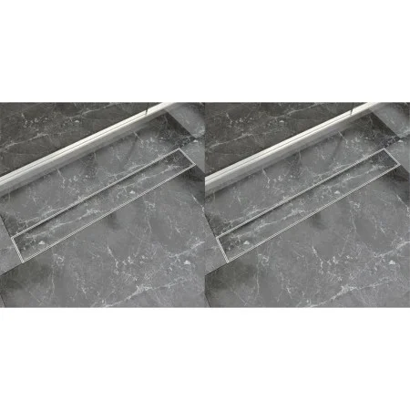 Linear shower drain 2 pieces 830x140 mm stainless steel by vidaXL, Drains - Ref: Foro24-275950, Price: 116,29 €, Discount: %