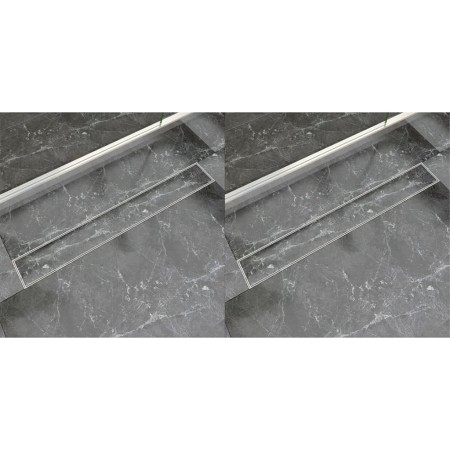 Lineare Duschrinne 2 Stück 830x140 mm Edelstahl von vidaXL, Abflüsse - Ref: Foro24-275950, Preis: 121,17 €, Rabatt: %