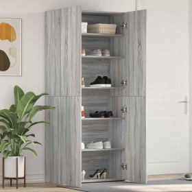 Armario para Zapatos con estante Gris 80 x 35.5 x 180 cm Armario para Zapatos con estante Gris 80 x 35.5 x 180 cm