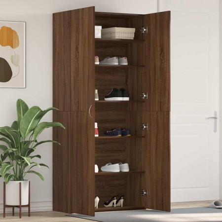 Armario para Zapatos con estante Marrón 80 x 35.5 x 180 cm