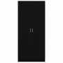 Armario con puerta Negro 80 x 51 x 180 cm Madera contrachapada
