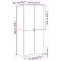 Armario con puerta Negro 80 x 51 x 180 cm Madera contrachapada