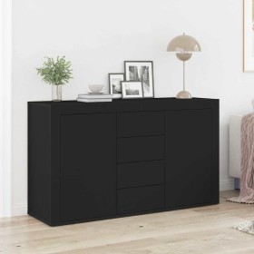 Vitrina con cajón Negro 120 x 36 x 69 cm Madera contrachapada