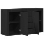 Vitrina con cajón Negro 120 x 36 x 69 cm Madera contrachapada