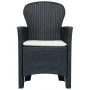 Gartentisch und Stühle 3-teilig grauer Kunststoff Rattan-Optik von vidaXL, Gartensets - Ref: Foro24-276113, Preis: 240,71 €, ...