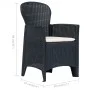 Gartentisch und Stühle 3-teilig grauer Kunststoff Rattan-Optik von vidaXL, Gartensets - Ref: Foro24-276113, Preis: 240,71 €, ...