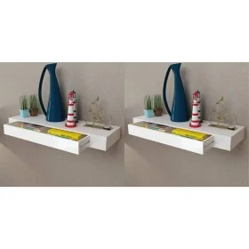 Floating wall shelves with drawers 2 units white 80 cm by vidaXL, Shelves and shelves - Ref: Foro24-276002, Price: 101,99 €, ...