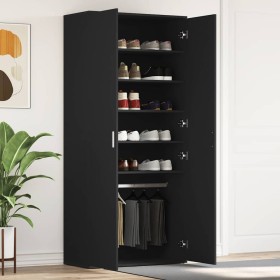 Armario para Zapatos con puerta Negro 80 x 39 x 180 cm