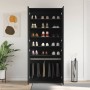 Armario para Zapatos con puerta Negro 80 x 39 x 180 cm