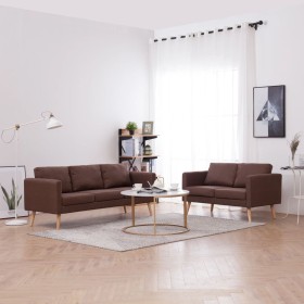 2-teilige Sofagarnitur aus braunem Stoff von vidaXL, Sofas - Ref: Foro24-276852, Preis: 557,97 €, Rabatt: %