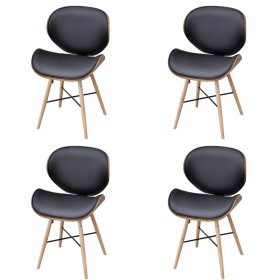 Esszimmerstühle 4 Einheiten Kunstleder und gebogenes Holz von vidaXL, Essstühle - Ref: Foro24-271948, Preis: 367,03 €, Rabatt: %