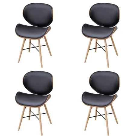 Dining chairs, set of 4, synthetic leather and curved wood. by vidaXL, dining chairs - Ref: Foro24-271948, Price: 373,08 €, D...