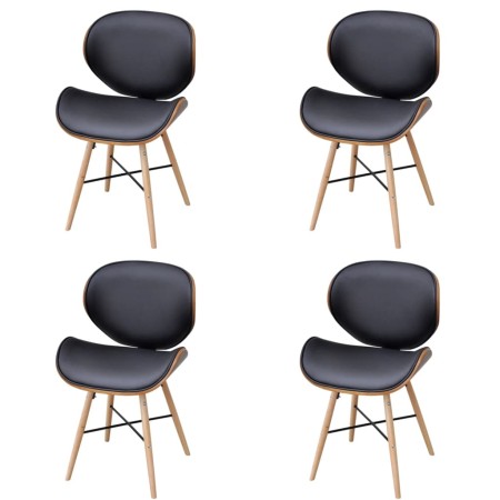 Esszimmerstühle 4 Einheiten Kunstleder und gebogenes Holz von vidaXL, Essstühle - Ref: Foro24-271948, Preis: 367,03 €, Rabatt: %