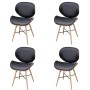 Dining chairs, set of 4, synthetic leather and curved wood. by vidaXL, dining chairs - Ref: Foro24-271948, Price: 367,03 €, D...
