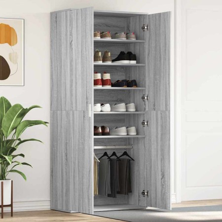 Armario para Zapatos Gris 80 x 39 x 180 cm Madera contrachapada
