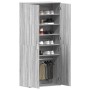 Armario para Zapatos Gris 80 x 39 x 180 cm Madera contrachapada