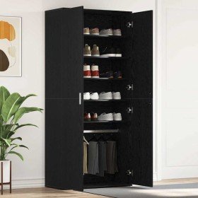 Armario para Zapatos con puerta Negro 80 x 39 x 180 cm Armario para Zapatos con puerta Negro 80 x 39 x 180 cm