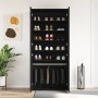 Armario para Zapatos con puerta Negro 80 x 39 x 180 cm