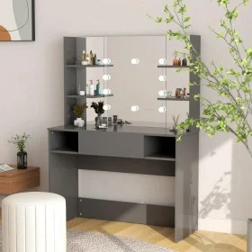 Makeup dressing table with LED lights gray MDF 100x40x135 cm by vidaXL, Bedroom Dressers - Ref: Foro24-331542, Price: 201,56 ...