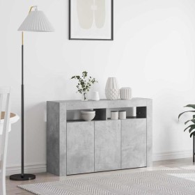 Vitrina Gris hormigón 116 x 30 x 75 cm Madera contrachapada