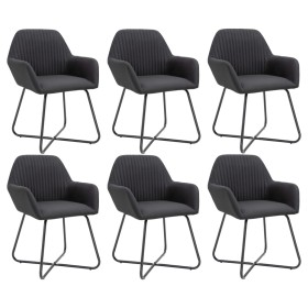 Sillas de comedor 6 unidades de tela negra de vidaXL, Sillas de comedor - Ref: Foro24-277107, Precio: 603,79 €, Descuento: %