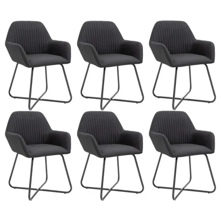 Sillas de comedor 6 unidades de tela negra de vidaXL, Sillas de comedor - Ref: Foro24-277107, Precio: 595,08 €, Descuento: %