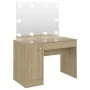 Make-up-Waschtisch mit LED-Leuchten MDF-Eiche 110x55x145 cm von vidaXL, Schlafzimmerkommoden - Ref: Foro24-331553, Preis: 279...