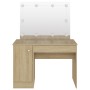 Make-up-Waschtisch mit LED-Leuchten MDF-Eiche 110x55x145 cm von vidaXL, Schlafzimmerkommoden - Ref: Foro24-331553, Preis: 283...