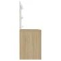 Make-up-Waschtisch mit LED-Leuchten MDF-Eiche 110x55x145 cm von vidaXL, Schlafzimmerkommoden - Ref: Foro24-331553, Preis: 279...