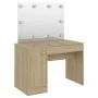 Make-up-Waschtisch mit LED-Leuchten MDF-Eiche 110x55x145 cm von vidaXL, Schlafzimmerkommoden - Ref: Foro24-331553, Preis: 279...