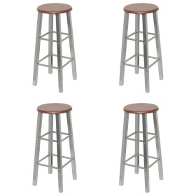 Küchenhocker 4 Stück aus silbernem und braunem MDF. von vidaXL, Küchenhocker - Ref: Foro24-277174, Preis: 134,25 €, Rabatt: %