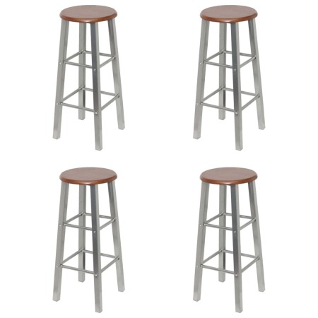 Küchenhocker 4 Stück aus silbernem und braunem MDF. von vidaXL, Küchenhocker - Ref: Foro24-277174, Preis: 134,25 €, Rabatt: %