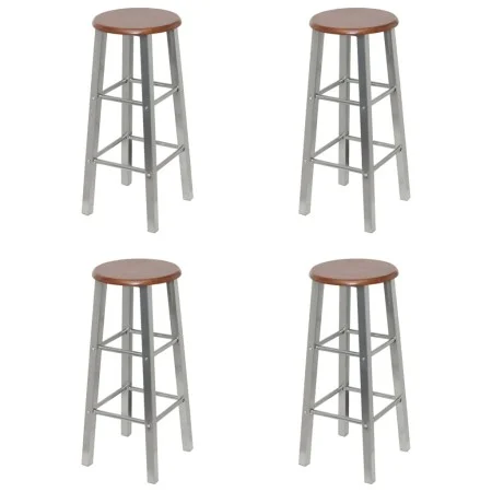 Taburetes de cocina 4 unidades MDF plateado y marrón by vidaXL, Kitchen stools - Ref: Foro24-277174, Price: 121,05 €, Discoun...