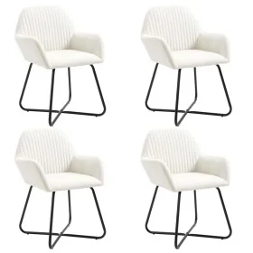 Sillas de comedor 4 unidades tela color crema de vidaXL, Sillas de comedor - Ref: Foro24-277098, Precio: 396,18 €, Descuento: %