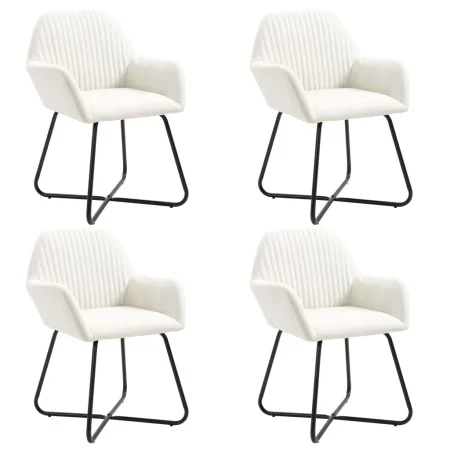 Esszimmerstühle, 4 Einheiten, cremefarbener Stoff von vidaXL, Essstühle - Ref: Foro24-277098, Preis: 396,18 €, Rabatt: %